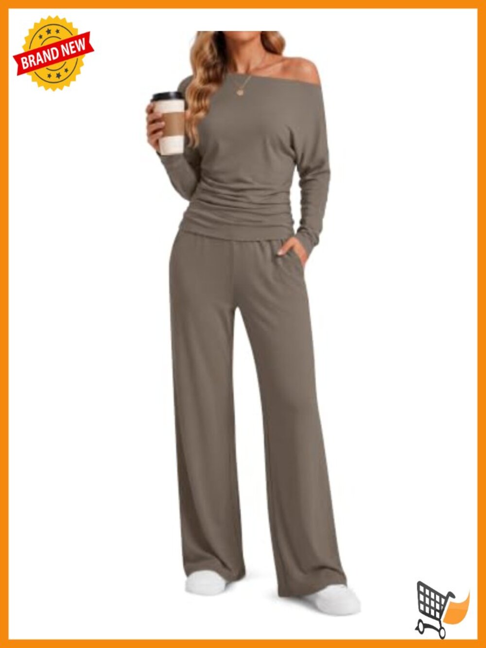 Off Shoulder Lounge Set 2 Piece Rayon Spandex